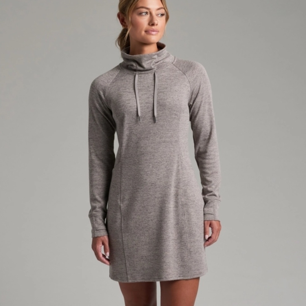 Gray Turtleneck Sweater Dress